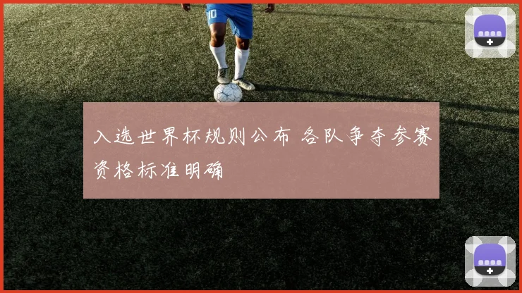 入选世界杯规则公布 各队争夺参赛资格标准明确